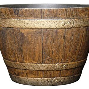 Classic Home and Garden 72 Whiskey Barrel, 15", Distressed Oak