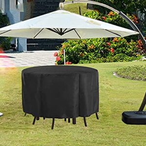 POMER Round Patio Furniture Covers, 72inch Bar Height Table Chair Set Cover Waterproof Outdoor Sectional Sofa Set Covers for Garden Furniture Set - 72" D x 43" H