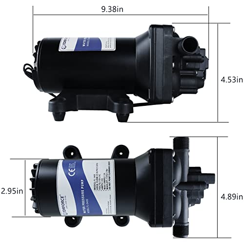 TDRRICH Water Pressure Booster Pump for House，110V RV Water Transfer 5.5GPM 75PSI Self-priming Pump,Diaphragm Power Water Pumps for Boats Inline Garden Hose Lawn Camper Sprinkler Irrigation