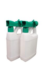 multi-use lawn hose-end sprayer 32oz (pack of 2) empty refillable bottle (natural, clear), 30:1 sprayer, reusable – best for fertilizer, pesticides, herbicides, car wash and any other outdoor liquid