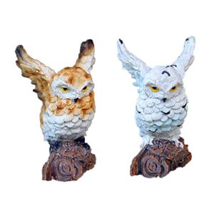 5 Pieces Owls Fairy Garden Miniature Ornaments Mini Animals Resin Figurines for Moss Landscape Bonsai Crafts Home Decor