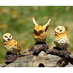 5 Pieces Owls Fairy Garden Miniature Ornaments Mini Animals Resin Figurines for Moss Landscape Bonsai Crafts Home Decor