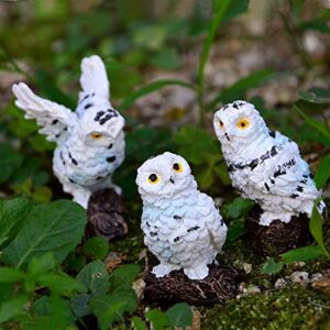 5 Pieces Owls Fairy Garden Miniature Ornaments Mini Animals Resin Figurines for Moss Landscape Bonsai Crafts Home Decor