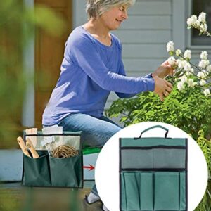 COCO Garden Kneeler Tool Bag Stool Pouch Seat Storage Tote Hanging Organizer, 600D Waterproof Portable for Outdoor Gardening, 12” x 13“ (Green, NOT Include Kneeler)