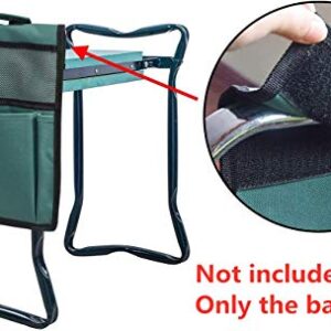 COCO Garden Kneeler Tool Bag Stool Pouch Seat Storage Tote Hanging Organizer, 600D Waterproof Portable for Outdoor Gardening, 12” x 13“ (Green, NOT Include Kneeler)