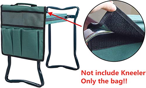 COCO Garden Kneeler Tool Bag Stool Pouch Seat Storage Tote Hanging Organizer, 600D Waterproof Portable for Outdoor Gardening, 12” x 13“ (Green, NOT Include Kneeler)