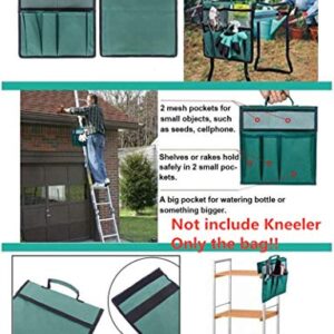 COCO Garden Kneeler Tool Bag Stool Pouch Seat Storage Tote Hanging Organizer, 600D Waterproof Portable for Outdoor Gardening, 12” x 13“ (Green, NOT Include Kneeler)