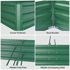 Metal Raised Garden Bed 6x3x1FT, Ohuhu Reinforced Galvanized Steel Raised Garden Boxes with Rustproof Baking Varnish, Heavy Duty Outdoor Planter Box Beds for Growing Vegetables Flowers Herbs Succulent