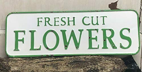 Lenrius Fresh Cut Flowers Metal Sign Garden She Shed Farmhouse 16"x4"