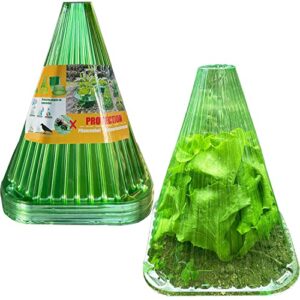 fshow garden cloches,20 pack reusable plant bell cover,bell jar cloches for protection against sun, frost, snails etc. (green)