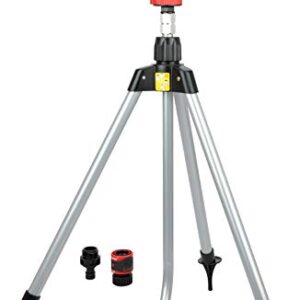 Eden 11530 Multi-Pattern Turbo Gear Drive Metal Tripod Sprinkler Plus Misting System w/Quick Connect Starter Kit, 360 Degree Coverage