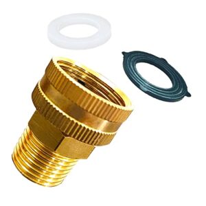 youho brass swivel 3/4” ght female x 1/2” npt male connector, ght to npt adapter brass fitting, garden hose adapter, garden hose to pipe fittings connect, garden pipe joint extension repair fitting