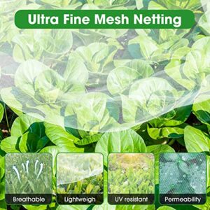 Unves 10'x20' Garden Netting, Mosquito Netting Plant Covers Insect Bird Netting Protection Netting for Vegetable Fruits, Mesh Netting Pest Barrier Protect Garden Plant from Birds Bugs