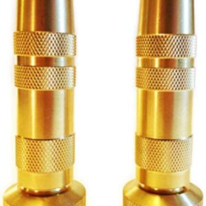 Hose Nozzle High Pressure - Lead-Free Brass for Car Or Garden - Solid Brass - 2 Nozzle Set - Adjustable Water Sprayer from Spray to Jet - Heavy Duty - Fits Standard Hoses - with Gardening E-Book