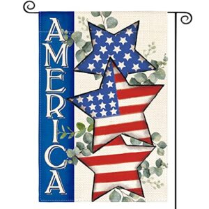avoin colorlife 4th of july patriotic garden flag 12×18 inch double sided outside, memorial day independence day american stars and stripes yard outdoor decoration