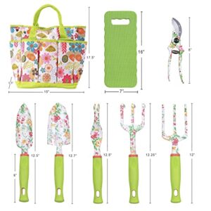 Garden Tool Set,Heavy Duty Hand Tool Kit with Storage Tote,Kneeling Pad,Gardening Gifts for Women/Parent