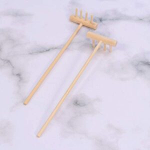 8Pcs Mini Zen Sand Rake Bamboo Rakes Tool Meditation Zen Garden Tools Feng Shui Tabletop Rock Garden Sandbox Kits Japanese Desktop Sand Box Accessories Garden rake 14cm x3. 5cm