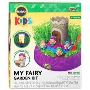 creative kids miracle gro fairy garden diy magical to plant, grow and decorate including led bedside night light! – growing kit & your own gift age 6+, multicolor (62851)