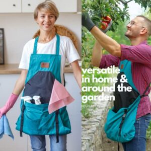 Grace and August Garden apron - Gift the ultimate gardening tool -100% Natural Canvas gardening apron for women with pockets (Coriander)