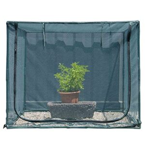 Square 4'x4' Netting Cover 3.3FT Tall Crop Cage Pest Guard Cover for Vegetables Fruits Durable Plant Garden Net with 4 Stakes