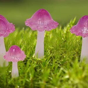 coonoe Mini Mushrooms for Fairy Garden, Translucent Fairy Garden Mushrooms with Stakes for Terrarium, Potted Plant, Mini Mushroom Garden Decor, Crafted Cute Tiny Fairy Garden Accessories