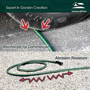 Solution4Patio Homes Garden 5/8 in. x 25 ft. Garden Hose, Brass Fittings, No Kink, No Leaking, High Water Pressure, for Extremely Weather, Heavy Duty, 12 Year Warranty, No DOP, Environmental-Friendly