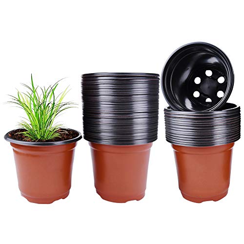 Plastic Nursery Flower Plant Pot 80 Pack Seedling Starter Pots for Little Garden Pots to Repot Succulents and Small Plants