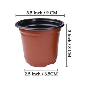 Plastic Nursery Flower Plant Pot 80 Pack Seedling Starter Pots for Little Garden Pots to Repot Succulents and Small Plants