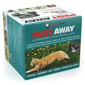 predatorguard pestaway outdoor animal & cat with motion sensor stops animals destroying your gardens & yard
