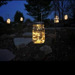 Mason Jar Solar Lantern Lights, 8 Pack 30 LED Bulbs Fairy Star Firefly Solar Lids Jar Lights,8 Hangers Included(No Jars),for Patio Garden Mason Jar Lanterns Table Wedding Decorations Lights