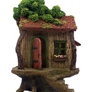 PRETMANNS Fairy Garden Fairy Houses – Fairy Garden Houses for Outdoor - Large Fairy Tree House with a Door That Opens – 9” High - Fairy Garden Supplies for Miniature Garden Accessories