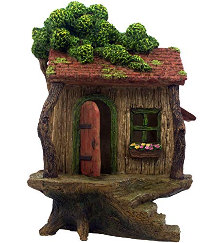 PRETMANNS Fairy Garden Fairy Houses – Fairy Garden Houses for Outdoor - Large Fairy Tree House with a Door That Opens – 9” High - Fairy Garden Supplies for Miniature Garden Accessories