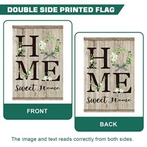 OPULANE Sweet Home Magnolia Wreath Garden Flags Vertical 12x18 Inch Double Sided Burlap Farmhouse Rustic Outside House Flags Spring Summer Yard Outdoor Decor (Small)