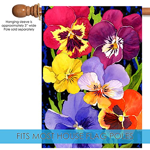 Toland Home Garden 1012552 Pansy Perfection Spring Flag 28x40 Inch Double Sided Spring Garden Flag for Outdoor House Flower Flag Yard Decoration