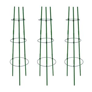 gardzen 3-pack tomato cage, plants support, trellis climbing ring cage, stand for pepper eggplant tomato flowers