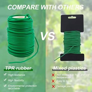 Decoroca Garden Flexible Wire Tie, Soft Twist Plant Ties 65.6' - Green Support Plant Vines for Supporting and Fixing Garden Planting Branches Vines & Stems and Organize Data Wire