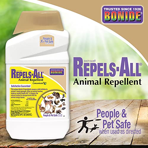 Bonide Repels-All Animal Repellent, 32 oz Concentrate, Long Lasting Outdoor Garden Deer Repellent, People and Pet Safe