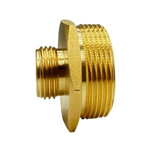 3/4” GHT Male x 1.5” NPT Male Connector, Brass Garden Hose Adapter for Sump Pump and Pool Pump Hose Adapter, Industrial Metal Brass Garden Hose to Pipe Fittings Connector (2 Pack)