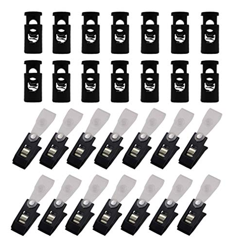 Huouo 30 Pack Garden Flag Stoppers and Anti-Wind Clips, Spring Stops Accessories for Garden Yard Flag Poles Stands