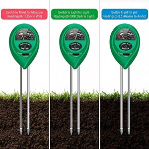 apine Soil Moister Meter, 3 in 1 Soil pH Tester, Soil Test Kit for Lawns, Garden, Farm, House, Indoor, Outdoor, Hydrometer for Plants