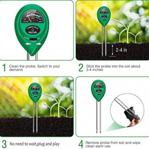 apine Soil Moister Meter, 3 in 1 Soil pH Tester, Soil Test Kit for Lawns, Garden, Farm, House, Indoor, Outdoor, Hydrometer for Plants