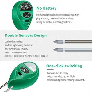 apine Soil Moister Meter, 3 in 1 Soil pH Tester, Soil Test Kit for Lawns, Garden, Farm, House, Indoor, Outdoor, Hydrometer for Plants