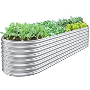 8x2x2/6.5×3.5×2/5x5x2ft galvanized raised garden bed for vegetables, 9 in 1 adjustable outdoor garden raised planter box, raised beds for gardening flower