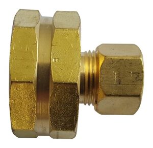1 piece xfitting 3/8″ od compression x 3/4″ fht garden hose threaded female adapter, brass, 1 pack