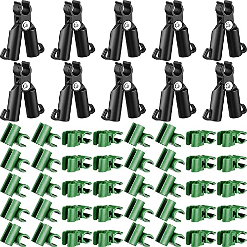 Adjustable Plant Trellis Connector Clip Plastic Plant Connector Stakes Garden Plastic Connector A-Type Connecting Joint Buckle Clip for Gardening Metal Steel Plant Supports (50 Pieces,11 mm)