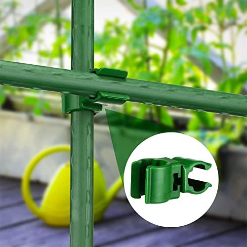 Adjustable Plant Trellis Connector Clip Plastic Plant Connector Stakes Garden Plastic Connector A-Type Connecting Joint Buckle Clip for Gardening Metal Steel Plant Supports (50 Pieces,11 mm)