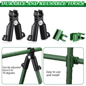 Adjustable Plant Trellis Connector Clip Plastic Plant Connector Stakes Garden Plastic Connector A-Type Connecting Joint Buckle Clip for Gardening Metal Steel Plant Supports (50 Pieces,11 mm)