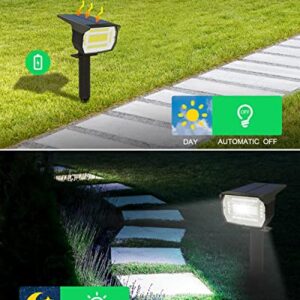 LOTMOS Solar Spot Lights Outdoor, [10 Pack/72 LED/3 Modes] 2-in-1 Solar Landscape Spotlights, Auto On/Off IP67 Waterproof Solar Powered Wall Lights for Front Door, Backyard, Garage, Deck(Cool White)