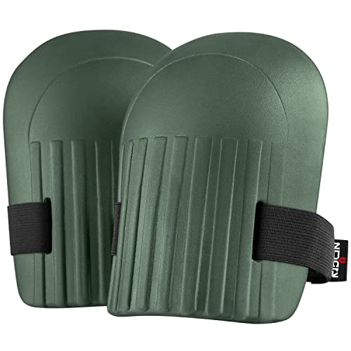 NoCry Home & Gardening Knee Pads for Women and Men - Lightweight Waterproof EVA Foam Cushion, Soft Inner Liner, and Easy Fit with Adjustable Hook'n'Loop Straps, Garden Kneeling Pads for Work, Green