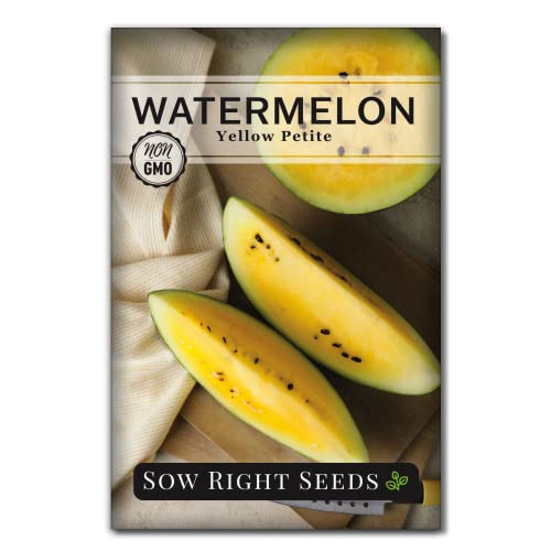 Sow Right Seeds - Tri-Color Watermelon Seed Collection for Planting - Red Jubilee, Yellow Petite and Orange Tendersweet Watermelons. Non-GMO Heirloom Seeds to Plant a Home Vegetable Garden